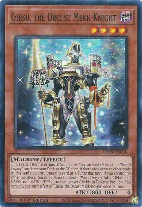 Girsu, the Orcust Mekk-Knight RA03-EN026 Yu-Gi-Oh card from Quarter Century Bonanza