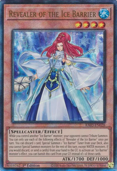 Revealer of the Ice Barrier Prismatic Ultimate Rare RA03-EN028 Yu-Gi-Oh card from Quarter Century Bonanza