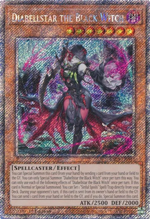 Diabellstar the Black Witch Platinum Secret Rare RA03-EN032 Yu-Gi-Oh card from Quarter Century Bonanza