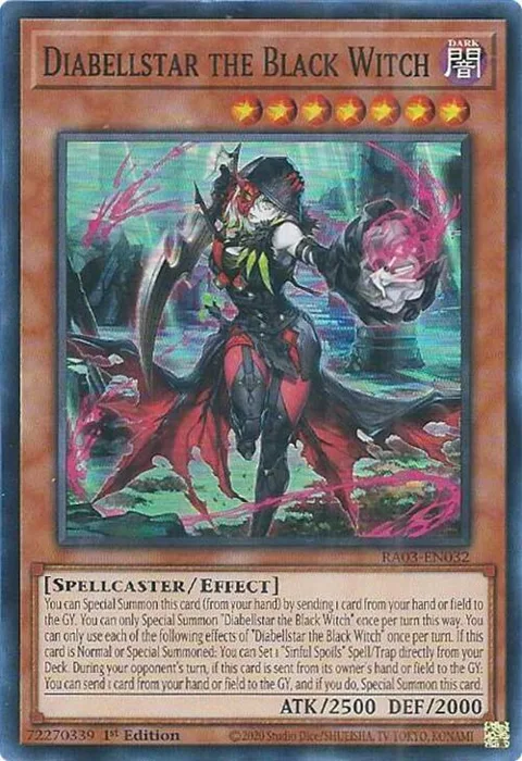Diabellstar the Black Witch RA03-EN032 Yu-Gi-Oh card from Quarter Century Bonanza