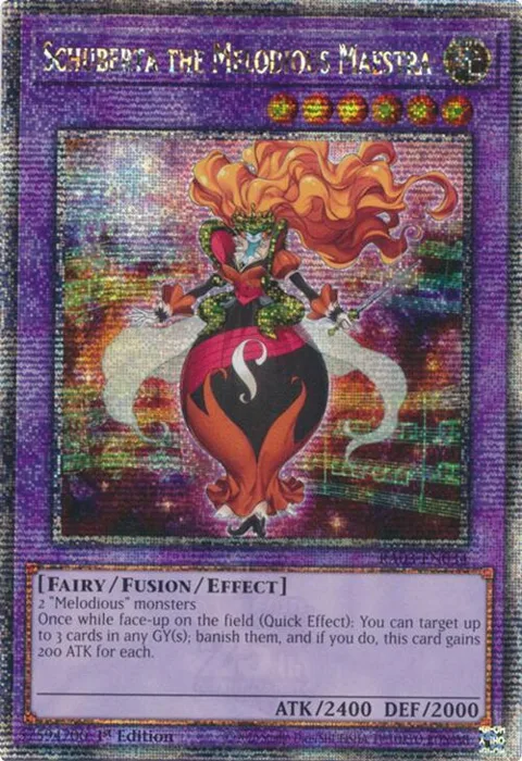 Schuberta the Melodious Maestra Quarter Century Secret Rare RA03-EN034 Yu-Gi-Oh card from Quarter Century Bonanza