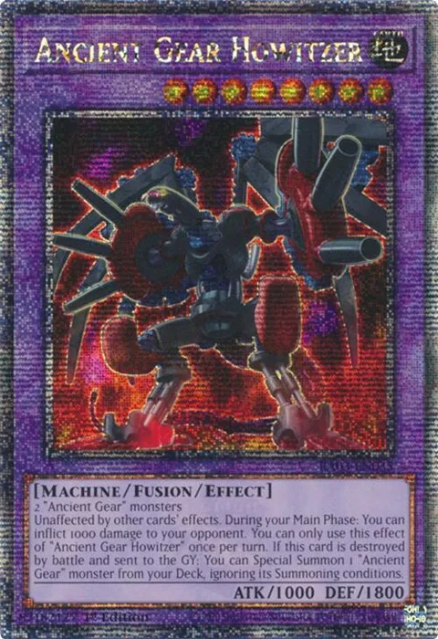 Ancient Gear Howitzer Quarter Century Secret Rare RA03-EN035 Yu-Gi-Oh card from Quarter Century Bonanza