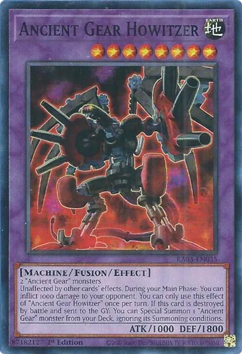Ancient Gear Howitzer RA03-EN035 Yu-Gi-Oh card from Quarter Century Bonanza