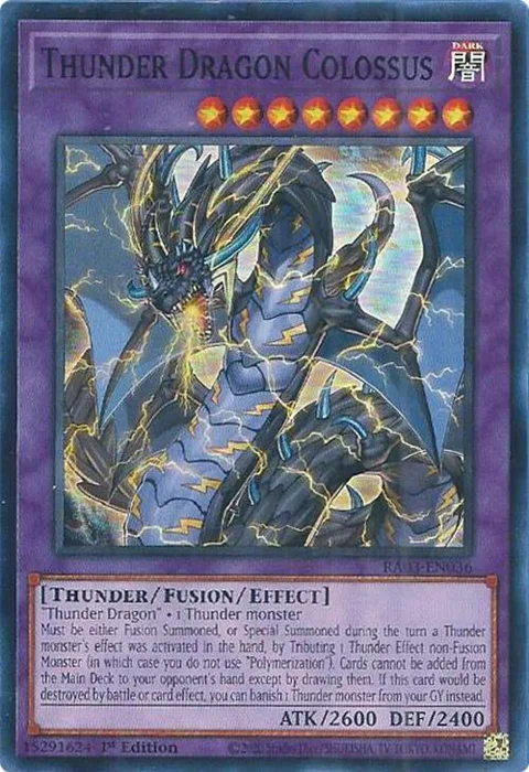 Thunder Dragon Colossus RA03-EN036 Yu-Gi-Oh card from Quarter Century Bonanza