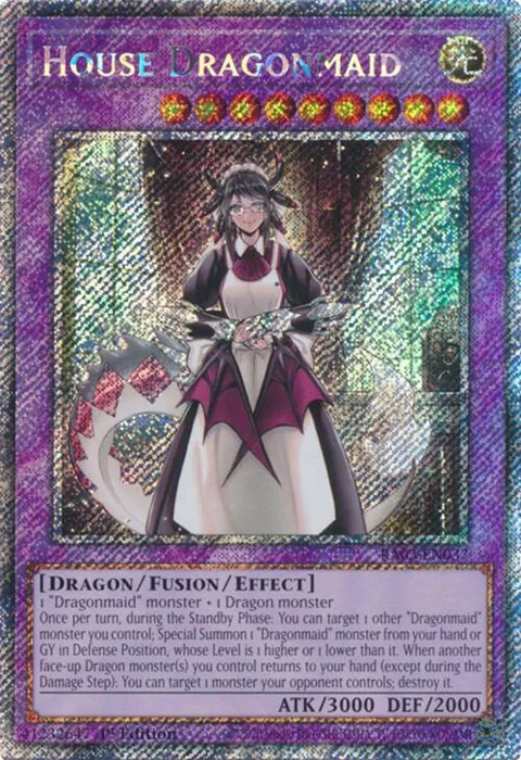 House Dragonmaid Platinum Secret Rare RA03-EN037 Yu-Gi-Oh card from Quarter Century Bonanza