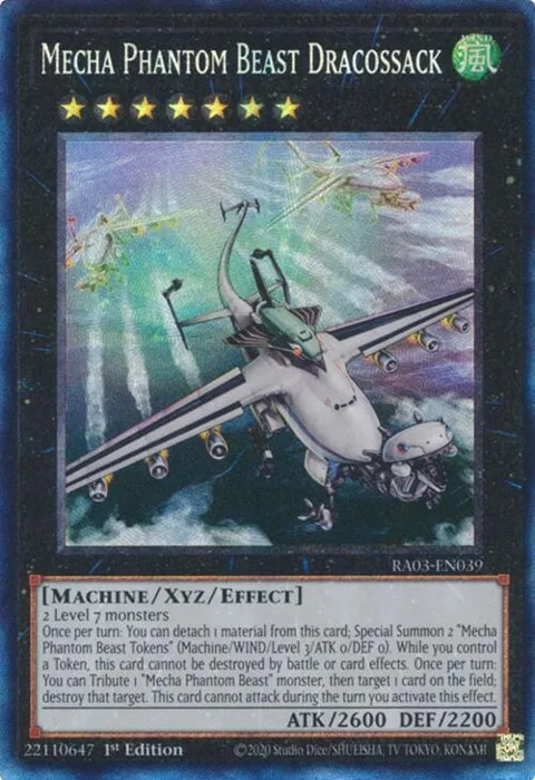 Mecha Phantom Beast Dracossack Prismatic Collector's Rare RA03-EN039 Yu-Gi-Oh card from Quarter Century Bonanza