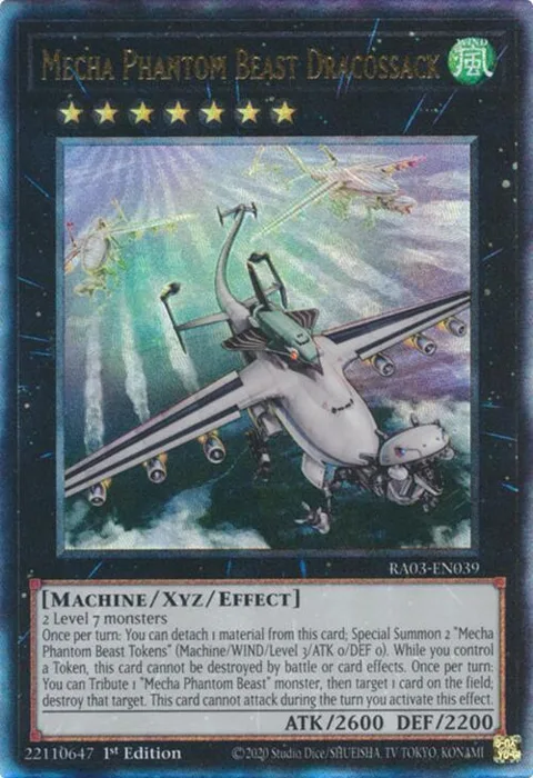 Mecha Phantom Beast Dracossack Prismatic Ultimate Rare RA03-EN039 Yu-Gi-Oh card from Quarter Century Bonanza