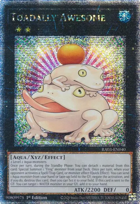 Toadally Awesome Quarter Century Secret Rare RA03-EN040 Yu-Gi-Oh card from Quarter Century Bonanza