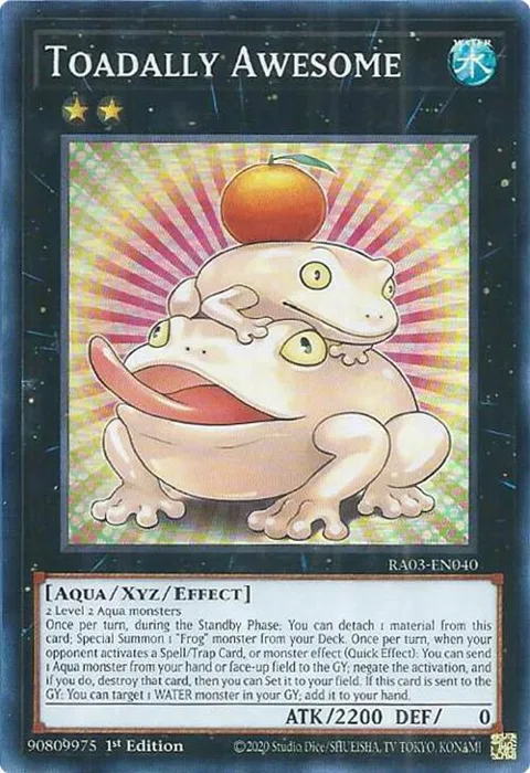 Toadally Awesome RA03-EN040 Yu-Gi-Oh card from Quarter Century Bonanza