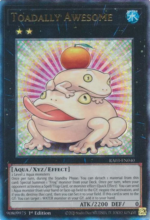 Toadally Awesome Prismatic Ultimate Rare RA03-EN040 Yu-Gi-Oh card from Quarter Century Bonanza