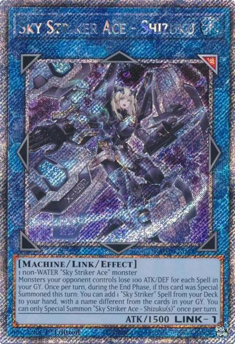 Sky Striker Ace - Shizuku Platinum Secret Rare RA03-EN043 Yu-Gi-Oh card from Quarter Century Bonanza