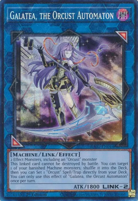Galatea, the Orcust Automaton Prismatic Collector's Rare RA03-EN044 Yu-Gi-Oh card from Quarter Century Bonanza