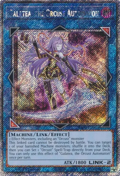 Galatea, the Orcust Automaton Platinum Secret Rare RA03-EN044 Yu-Gi-Oh card from Quarter Century Bonanza