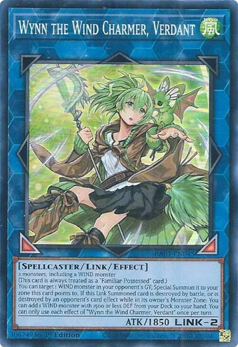 Wynn the Wind Charmer, Verdant RA03-EN045 Yu-Gi-Oh card from Quarter Century Bonanza