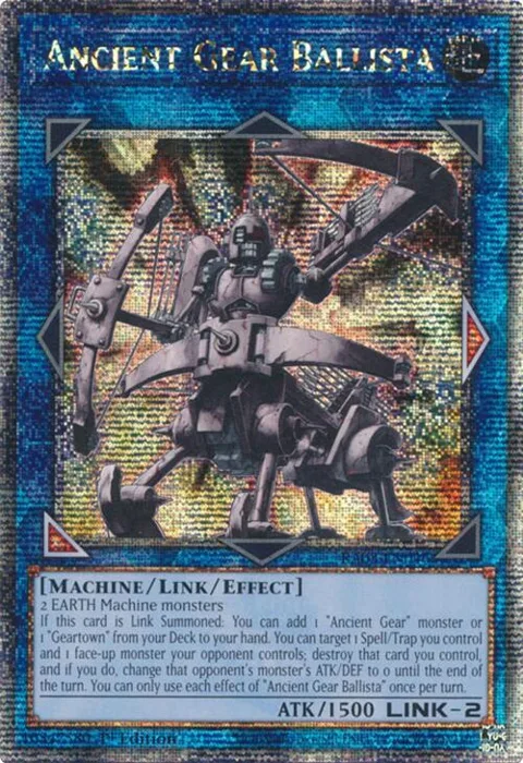 Ancient Gear Ballista Quarter Century Secret Rare RA03-EN046 Yu-Gi-Oh card from Quarter Century Bonanza