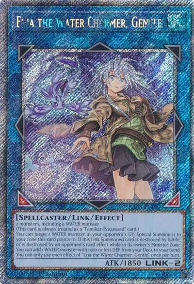 Eria the Water Charmer, Gentle Platinum Secret Rare RA03-EN047 Yu-Gi-Oh card from Quarter Century Bonanza