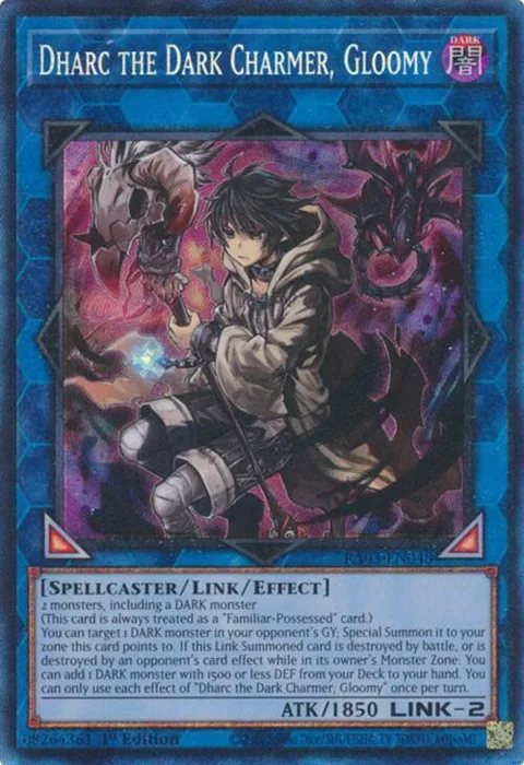 Dharc the Dark Charmer, Gloomy Prismatic Collector's Rare RA03-EN048 Yu-Gi-Oh card from Quarter Century Bonanza