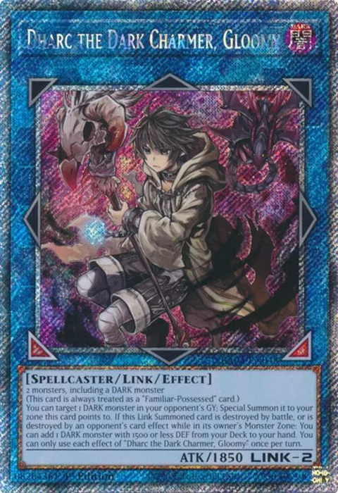 Dharc the Dark Charmer, Gloomy Platinum Secret Rare RA03-EN048 Yu-Gi-Oh card from Quarter Century Bonanza