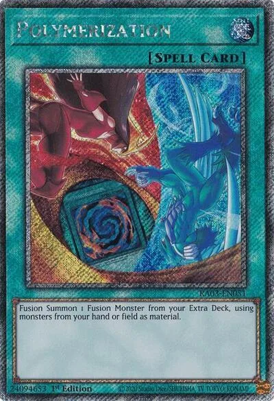 Polymerization B HERO Art Platinum Secret Rare RA03-EN051 Yu-Gi-Oh card from Quarter Century Bonanza