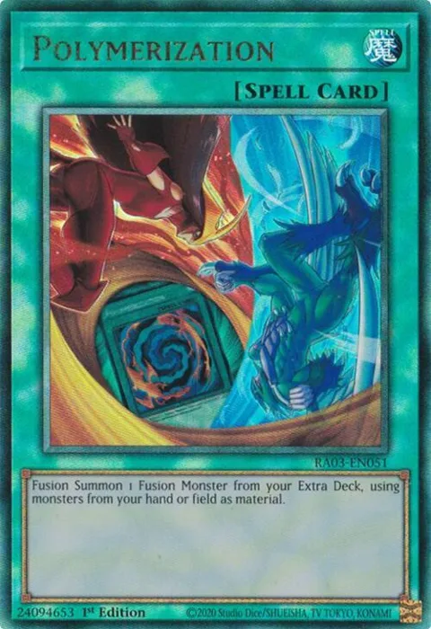 Polymerization B HERO Art Prismatic Ultimate Rare RA03-EN051 Yu-Gi-Oh card from Quarter Century Bonanza