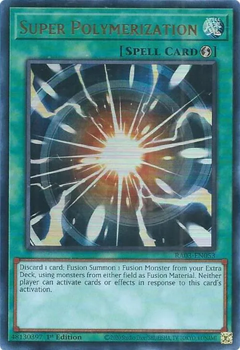 Super Polymerization Ultra Rare RA03-EN053 Yu-Gi-Oh card from Quarter Century Bonanza