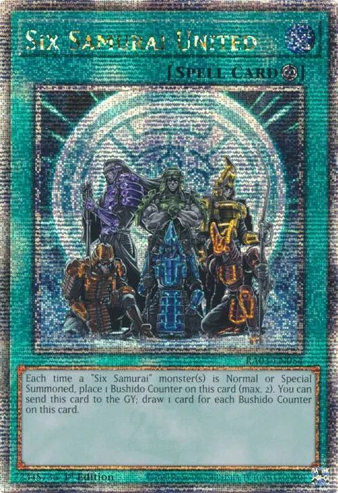 Six Samurai United Quarter Century Secret Rare RA03-EN054 Yu-Gi-Oh card from Quarter Century Bonanza