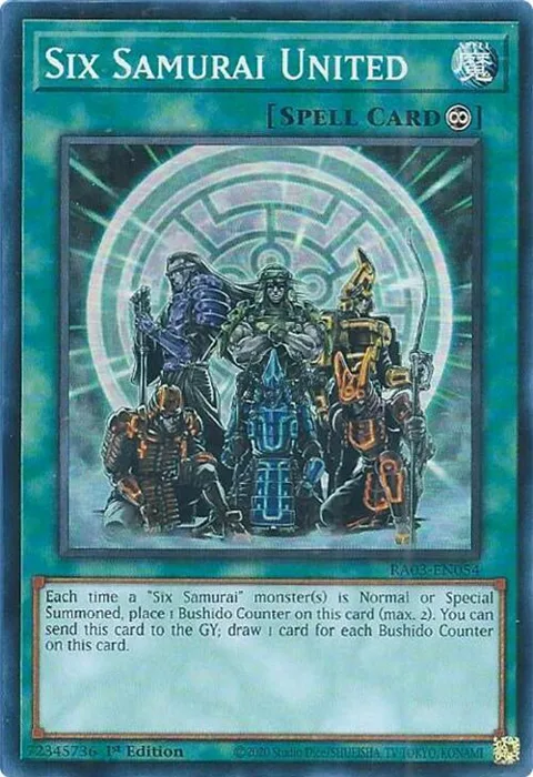Six Samurai United RA03-EN054 Yu-Gi-Oh card from Quarter Century Bonanza