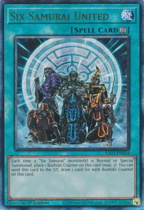 Six Samurai United Prismatic Ultimate Rare RA03-EN054 Yu-Gi-Oh card from Quarter Century Bonanza