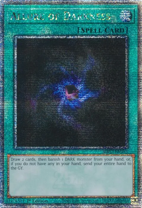 Allure of Darkness Quarter Century Secret Rare RA03-EN055 Yu-Gi-Oh card from Quarter Century Bonanza