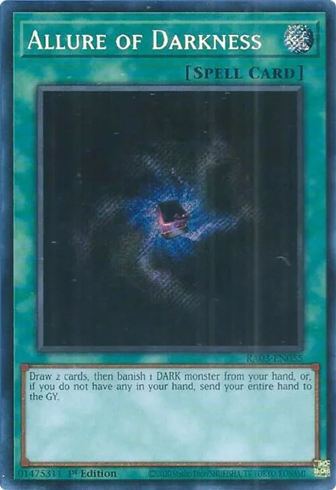 Allure of Darkness Secret Rare RA03-EN055 Yu-Gi-Oh card from Quarter Century Bonanza