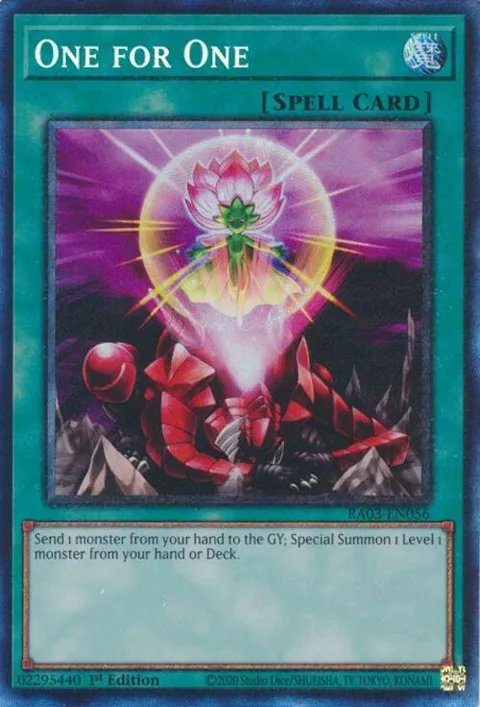 One for One Prismatic Collector's Rare RA03-EN056 Yu-Gi-Oh card from Quarter Century Bonanza