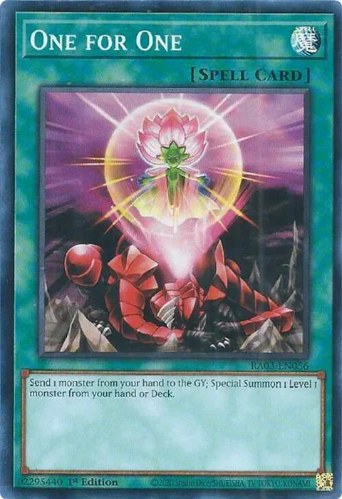 One for One RA03-EN056 Yu-Gi-Oh card from Quarter Century Bonanza