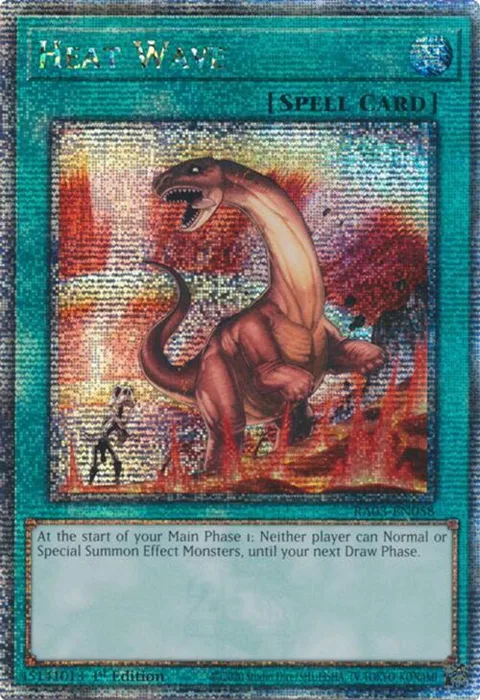 Heat Wave Quarter Century Secret Rare RA03-EN058 Yu-Gi-Oh card from Quarter Century Bonanza