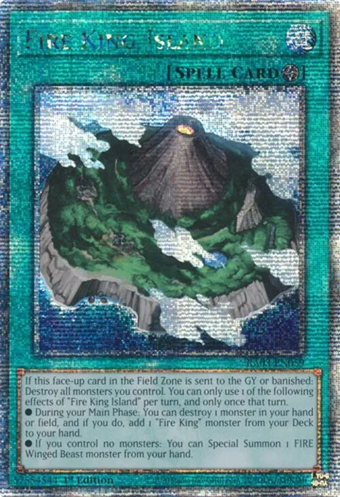 Fire King Island Quarter Century Secret Rare RA03-EN059 Yu-Gi-Oh card from Quarter Century Bonanza