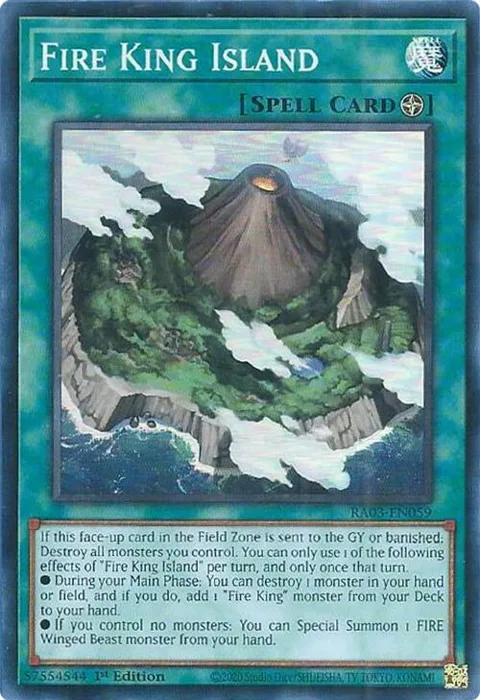 Fire King Island RA03-EN059 Yu-Gi-Oh card from Quarter Century Bonanza
