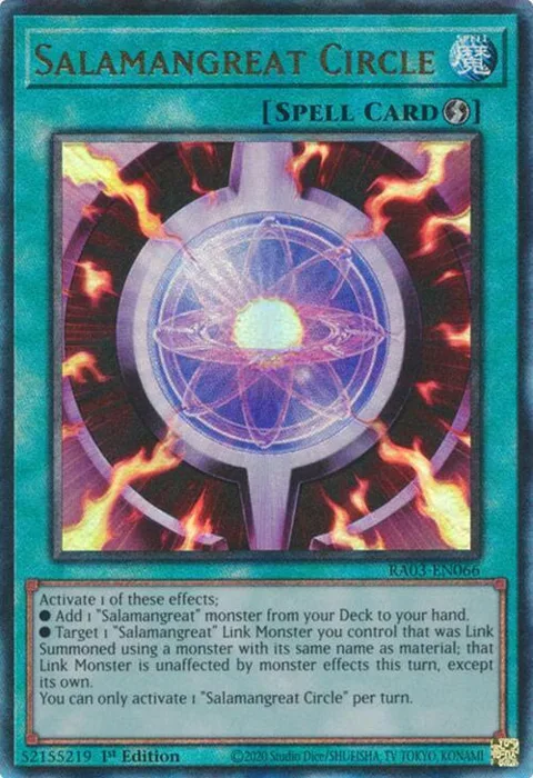 Salamangreat Circle Prismatic Ultimate Rare RA03-EN066 Yu-Gi-Oh card from Quarter Century Bonanza