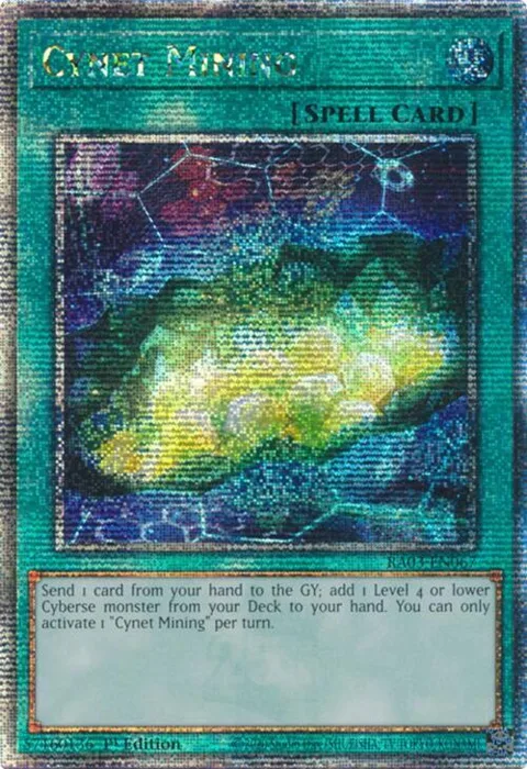 Cynet Mining Quarter Century Secret Rare RA03-EN067 Yu-Gi-Oh card from Quarter Century Bonanza