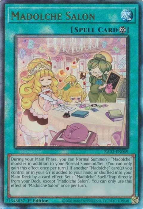 Madolche Salon Prismatic Ultimate Rare RA03-EN069 Yu-Gi-Oh card from Quarter Century Bonanza