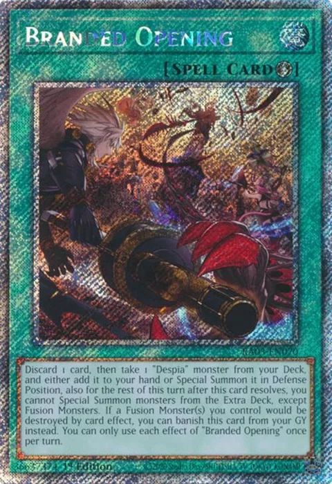 Branded Opening Platinum Secret Rare RA03-EN070 Yu-Gi-Oh card from Quarter Century Bonanza