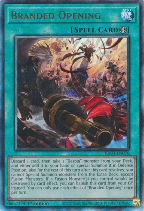 Branded Opening Prismatic Ultimate Rare RA03-EN070 Yu-Gi-Oh card from Quarter Century Bonanza