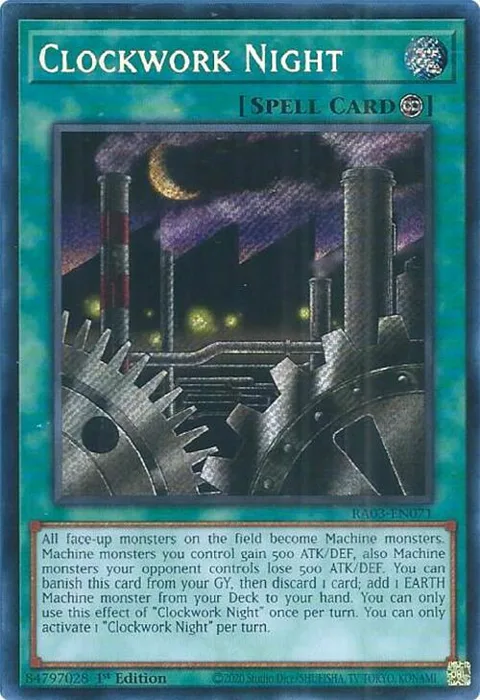 Clockwork Night Secret Rare RA03-EN071 Yu-Gi-Oh card from Quarter Century Bonanza