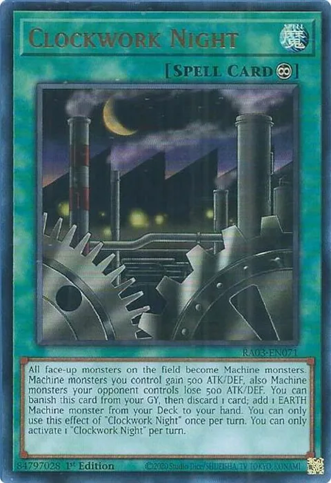 Clockwork Night Ultra Rare RA03-EN071 Yu-Gi-Oh card from Quarter Century Bonanza