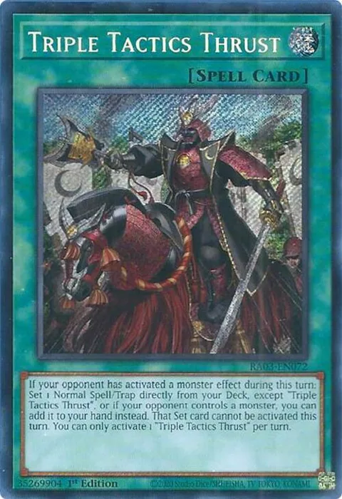 Triple Tactics Thrust Secret Rare RA03-EN072 Yu-Gi-Oh card from Quarter Century Bonanza