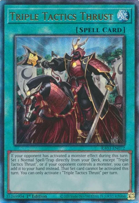 Triple Tactics Thrust Prismatic Ultimate Rare RA03-EN072 Yu-Gi-Oh card from Quarter Century Bonanza