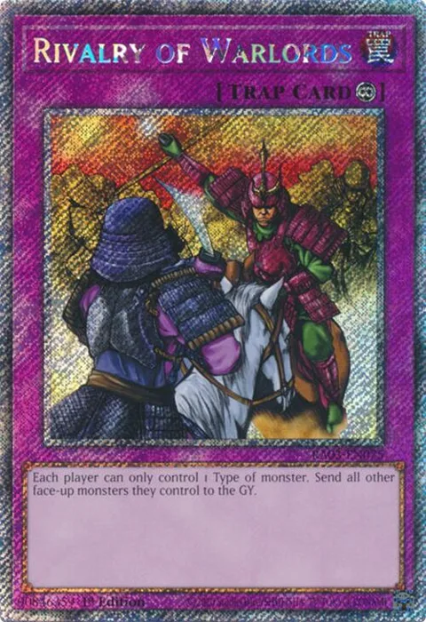 Rivalry of Warlords Platinum Secret Rare RA03-EN075 Yu-Gi-Oh card from Quarter Century Bonanza