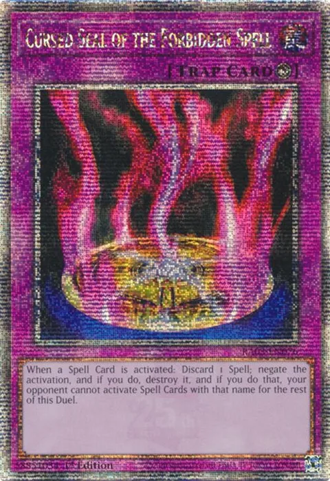 Cursed Seal of the Forbidden Spell Quarter Century Secret Rare RA03-EN076 Yu-Gi-Oh card from Quarter Century Bonanza