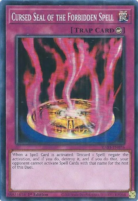 Cursed Seal of the Forbidden Spell RA03-EN076 Yu-Gi-Oh card from Quarter Century Bonanza