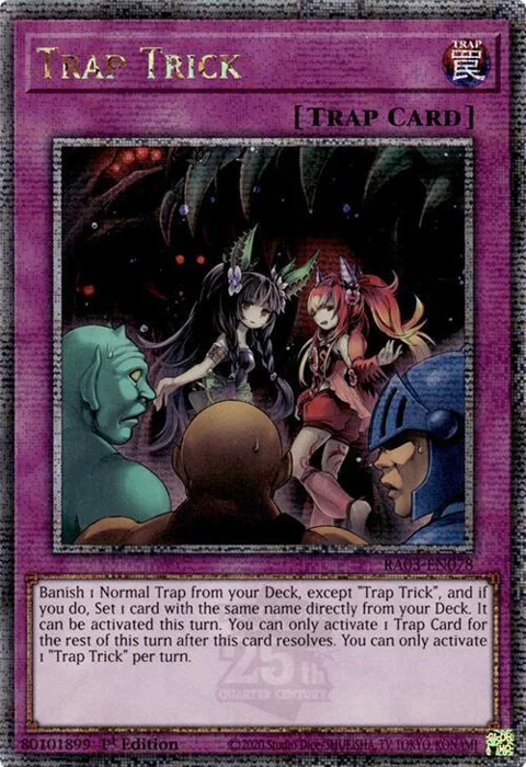 Trap Trick Quarter Century Secret Rare RA03-EN078 Yu-Gi-Oh card from Quarter Century Bonanza