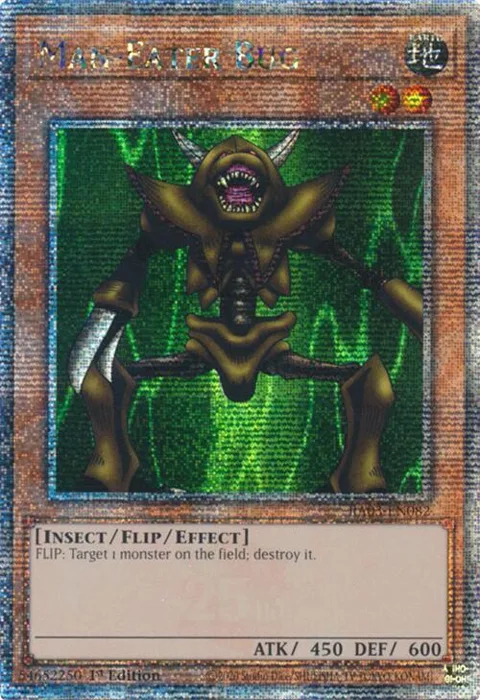 Man-Eater Bug Quarter Century Secret Rare RA03-EN082 Yu-Gi-Oh card from Quarter Century Bonanza