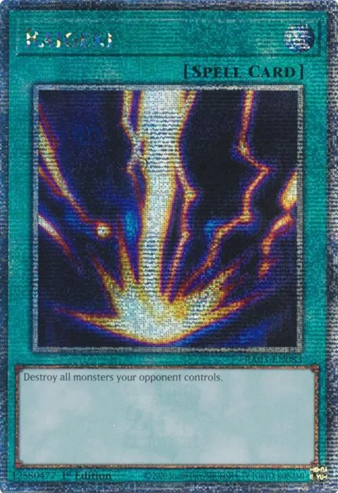 Raigeki Quarter Century Secret Rare RA03-EN083 Yu-Gi-Oh card from Quarter Century Bonanza
